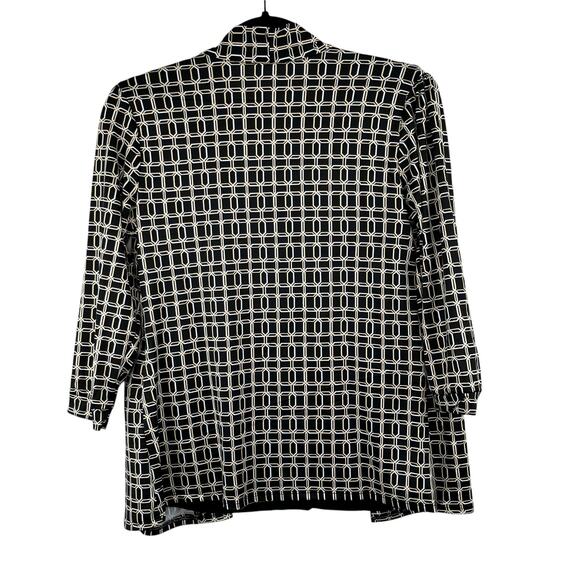 NY Collection 3/4 Sleeve Blouse Jacket Combo x Necklace Black Petite Small NWT - Picture 3 of 16